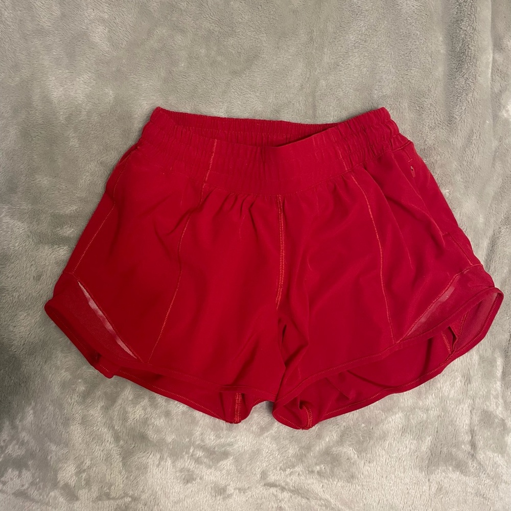 Lululemon dark red shorts size 4.